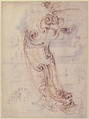 Design for a Cartouche (recto); Designs for Frames (verso), Stefano della Bella (Italian, Florence 1610–1664 Florence), Pen and brown ink, over red chalk (recto); pen and brown ink, over black chalk (verso)